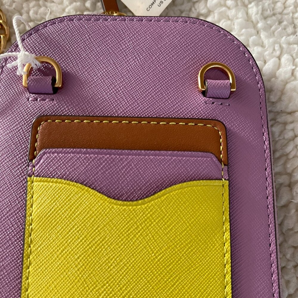 Tory Burch EMERSON PHONE CROSSBODY 143894 509 FREESIA TUSCAN YELLOW - Picture 8 of 9